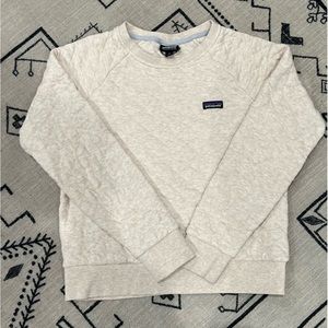 Quilted Cotton Patagonia Sweatshirt in Heathered Cream size M
